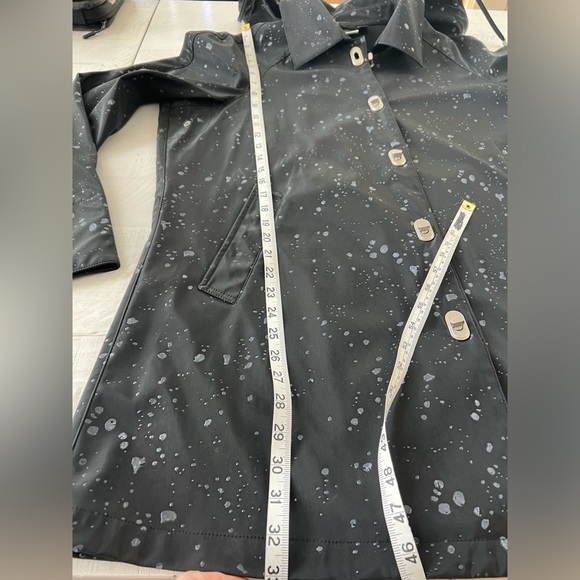 Women’s MYCRA PAC Raindrops Charcoal/black Rain coat with hood in size XL - Picture 5 of 11